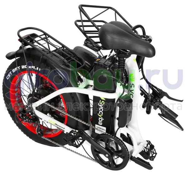 Электровелосипед Syccyba F11 Pro (48V/20Ah) - Белый с красными ободами фото №14
