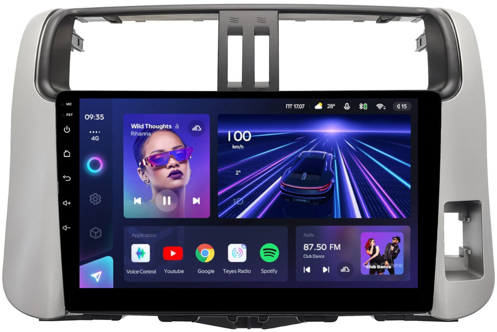 Магнитола для Toyota Land Cruiser Prado 150 2009-2013 (правый руль) - Teyes CC3 Android 10, ТОП процессор, 4/32 Гб, CarPlay, SIM-слот