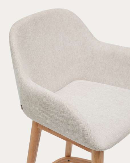 Полубарный стул Konna 65 см бежевый с ножками из светлого ясеня