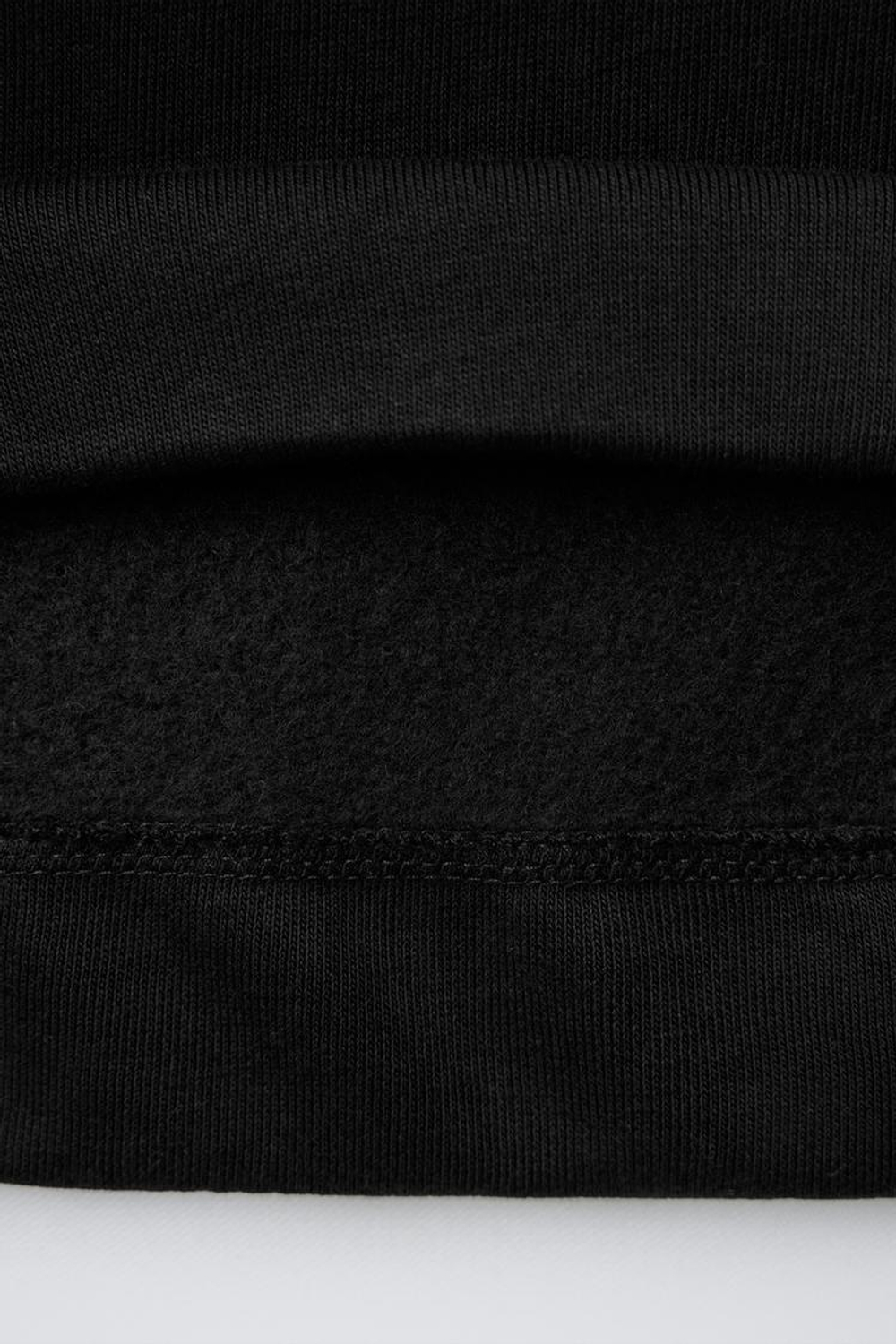 ZARA ОДНОТОННАЯ ТОЛСТОВКА С ЭТИКЕТКОЙ, ЧЕРНЫЙ