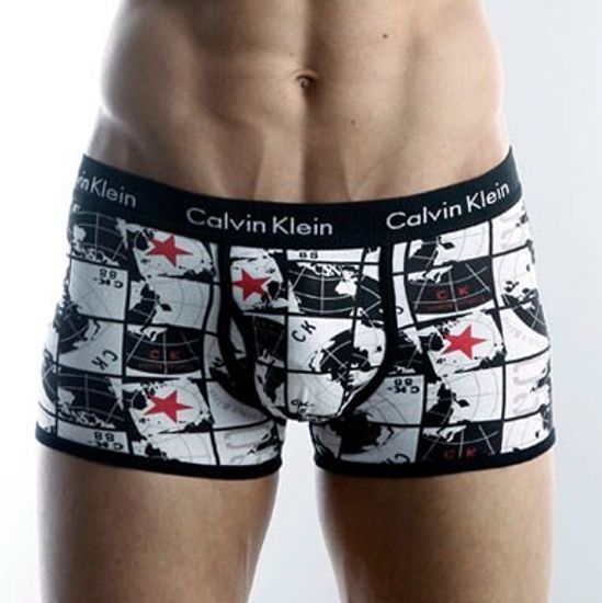 Мужские трусы боксеры Calvin Klein 365 print   Black Globe