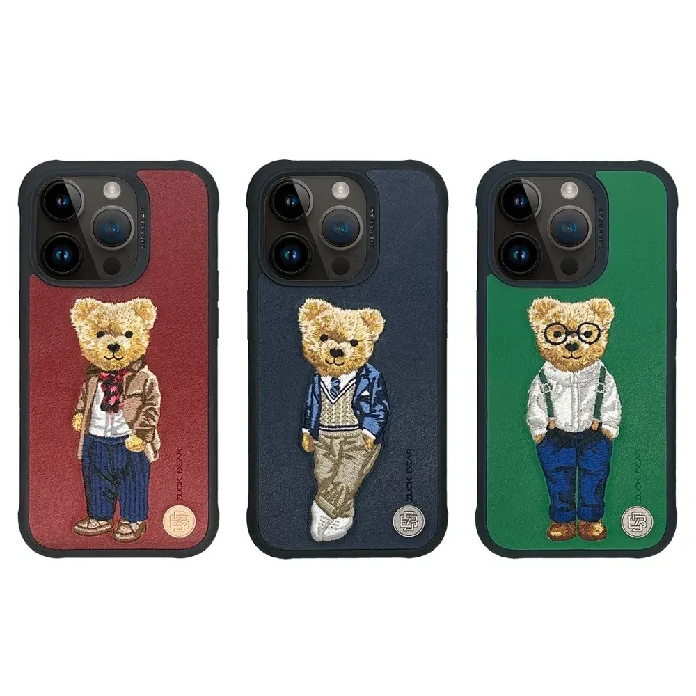 Чехол-накладка Zuck Bear London Classic Kapak - Westminster Ace для Apple iPhone 15 Pro Max искусcтвенная кожа (синий)