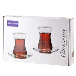 Набор восточных стаканов с блюдцами для чая 12пр. "Армуды" v=125мл.(стекло) (подарочная упаковка)