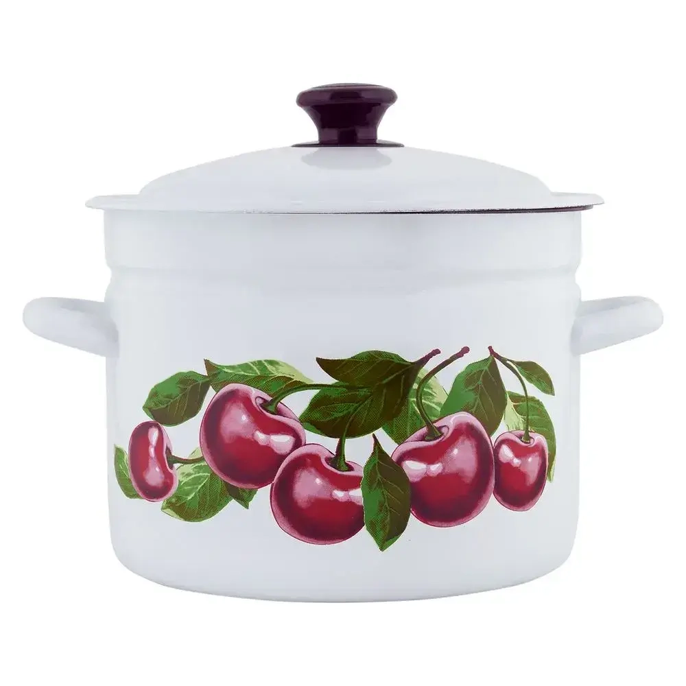 Кастрюля эмал цил 6,0л с рис