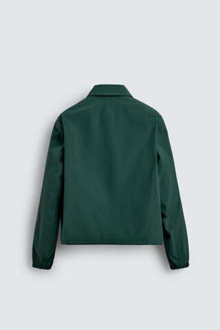 ZARA ТЕХНИЧЕСКАЯ КУРТКА НА МОЛНИИ, ЗЕЛЕНЫЙ