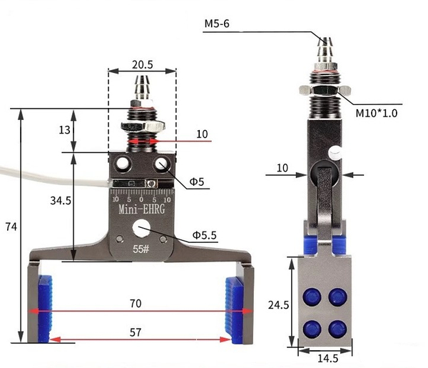 Mini-ehrg-55 # (clamping range: 40-57mm) send detection sensor