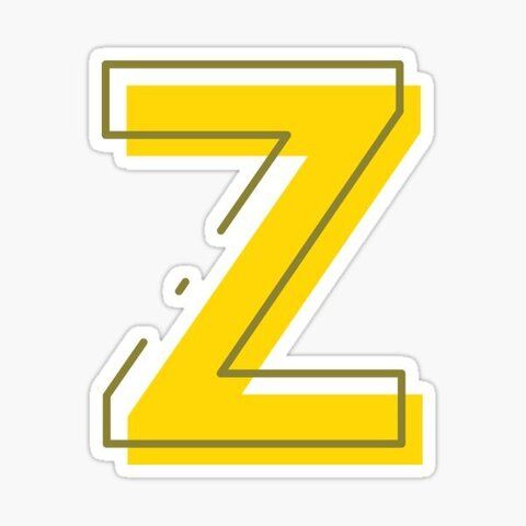 Наклейка Z  на одежду желтая