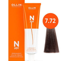 OLLIN PROFESSIONAL N-JOY - перманентная крем-краска для волос, 7/72 русый коричнево-фиолетовый, 100 мл