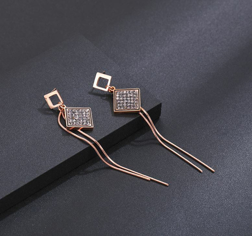 SALE! Длинные серьги - цепочки из ювелирной стали, "Геометрия", 1 пара.