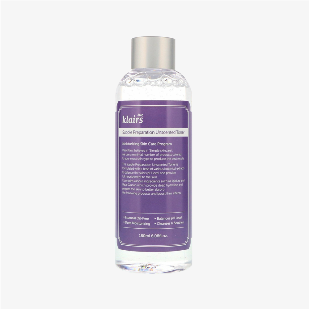 DEAR, KLAIRS Тонер увлажняющий без масел и запаха Supple Preparation Unscented Toner (180 мл)