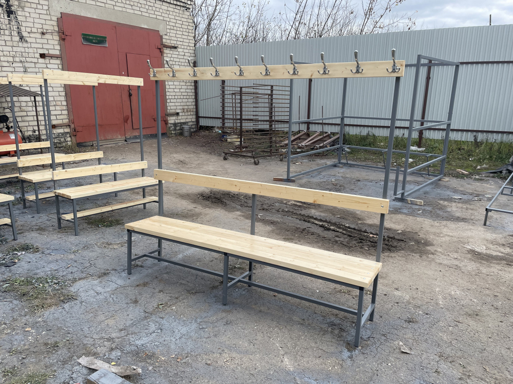 Скамейка для Раздевалки с вешалкой (односторонняя)