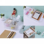 Органайзер - контейнер для хранения «ЭДЭЛЬ», прозрачный, два отделения, 25*17*5см