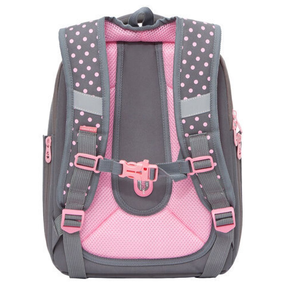 Ранец GRIZZLY анатомическая спинка, с брелоком, для девочек, "RABBIT", 36х29х18 см, RAf-292-3/2