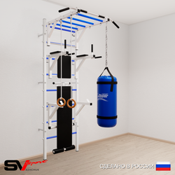 Шведская стенка Sv Sport 5611 (Турник рукоход/Брусья/Стойка/Скамья/Кольца/Цепь/Мешок 15кг)