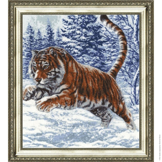 "Прыжок тигра"-ДЖ-019 вышивка
