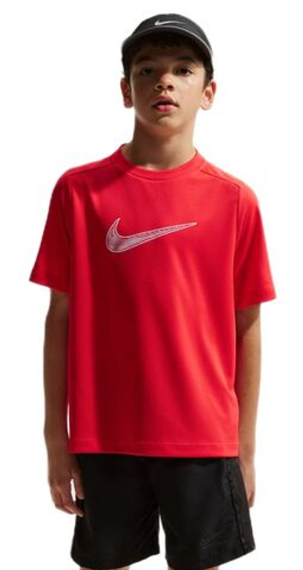 Детская теннисная футболка Nike Boys Dri-FIT Multi Short Sleeve - light crimson/white
