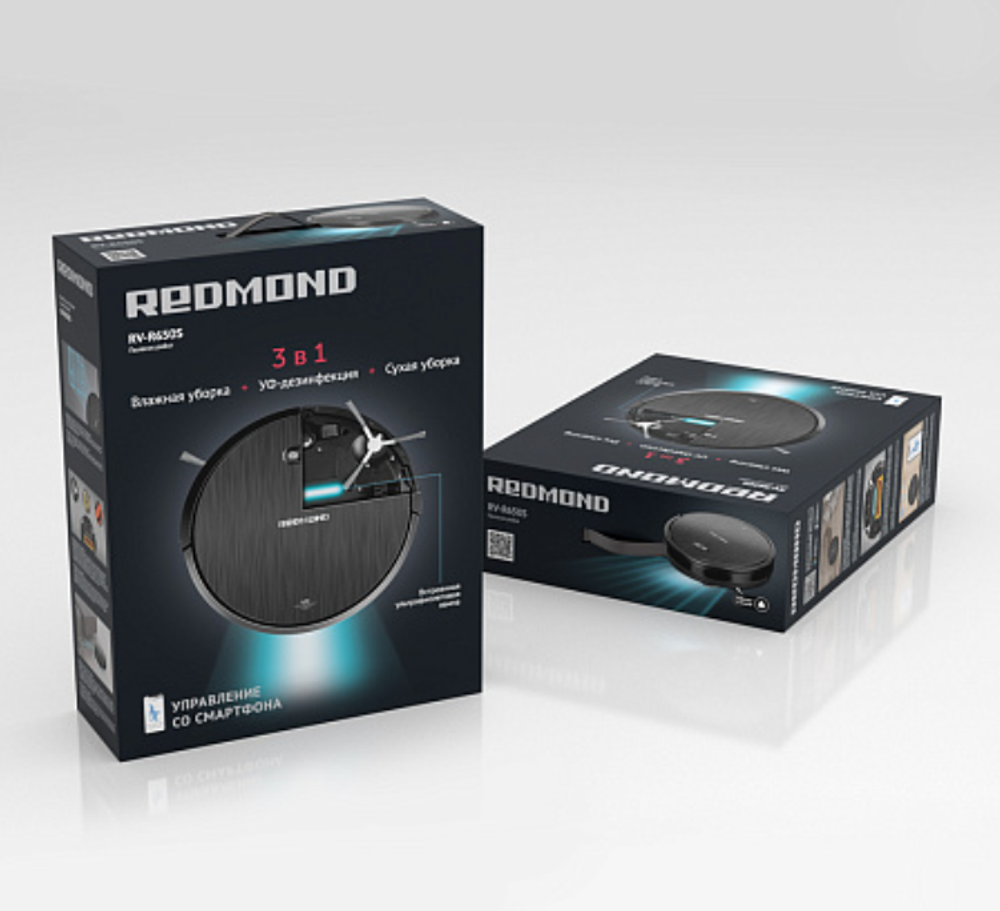 Пылесос-робот REDMOND RV-R650S, Черный