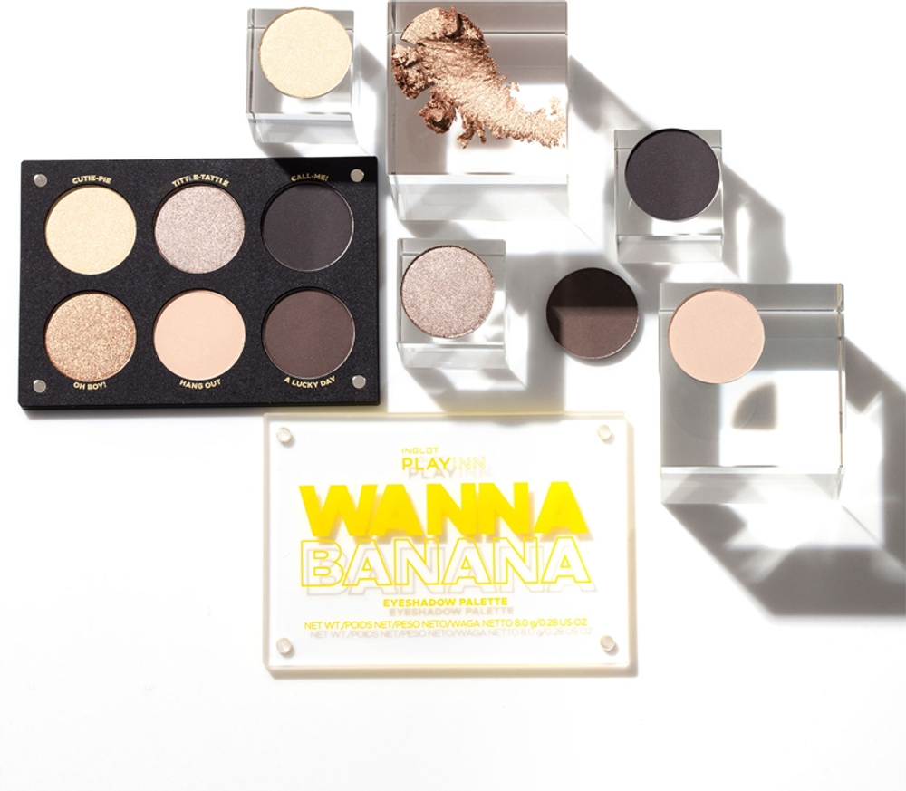 Inglot PlayInn Eyeshadow Palette - Палетка теней для век оттенок Wanna Banana, 8 g