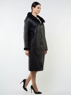 Дубленка зимняя двухсторонняя шуба с капюшоном