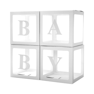 Набор коробок для шаров, Baby, Белый, 30*30*30 см, 4 шт. в упак.