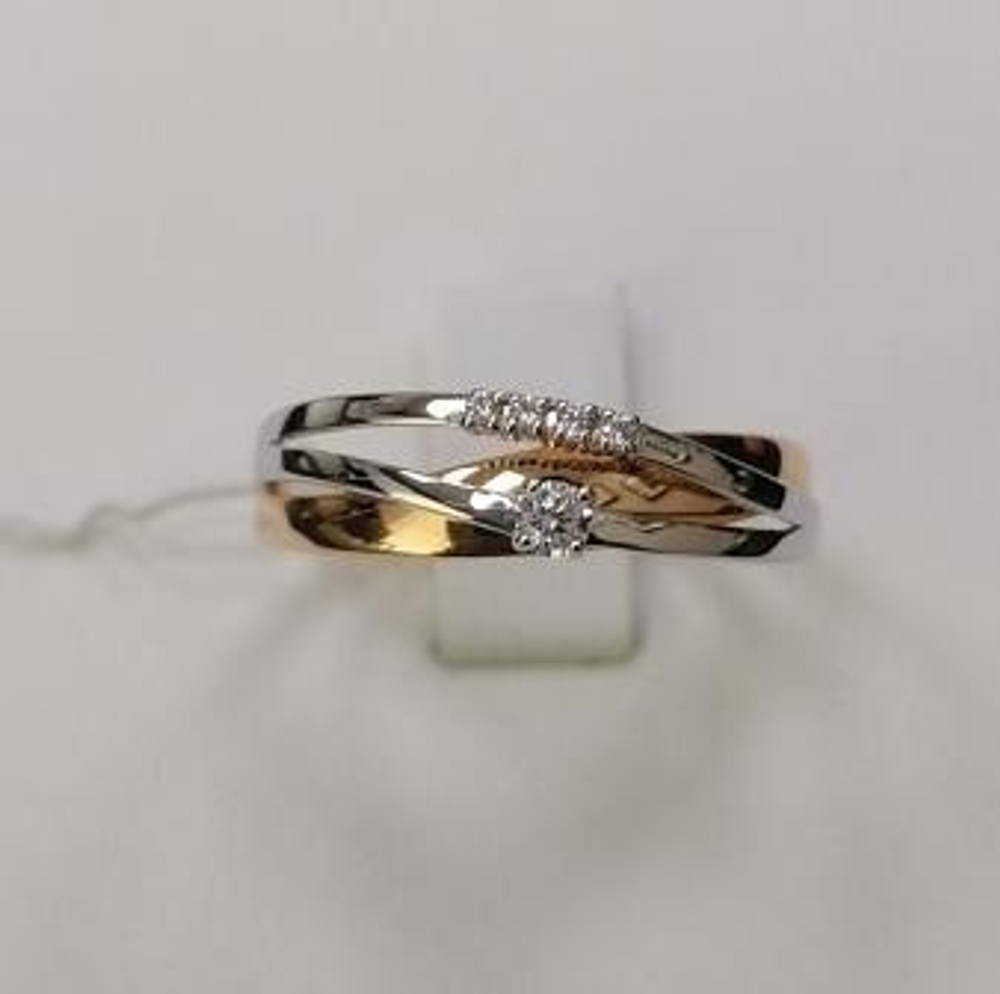 Кольцо из золота с фианитами