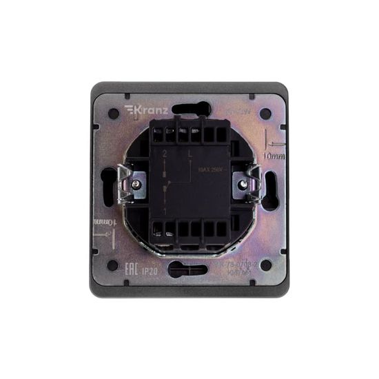 Выключатель ROUND 1 кл проходной (переключатель) 10А с/у титан KRANZ