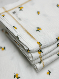 Муслиновая пеленка Лимончики 90*130 (+/-5см)