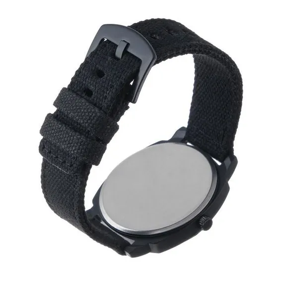 Часы наручные мужские Aam d=4.5 см, ремешок текстиль 25 см, чёрный