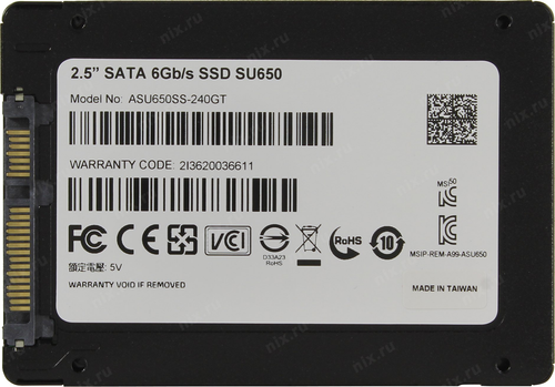 SSD 240 Gb SATA 6Gb/s ADATA Ultimate SU650 <ASU650SS-240GT-R>  2.5"  3D TLC