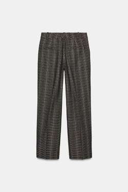 ZARA БРЮКИ В КЛЕТКУ — ZW COLLECTION, КОРИЧНЕВЫЙ