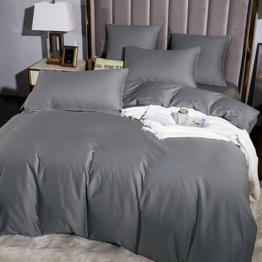 Комплект постельного белья Однотонный Сатин Элитный на резинке OCER014