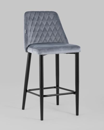 Стул полубарный Диего велюр серый