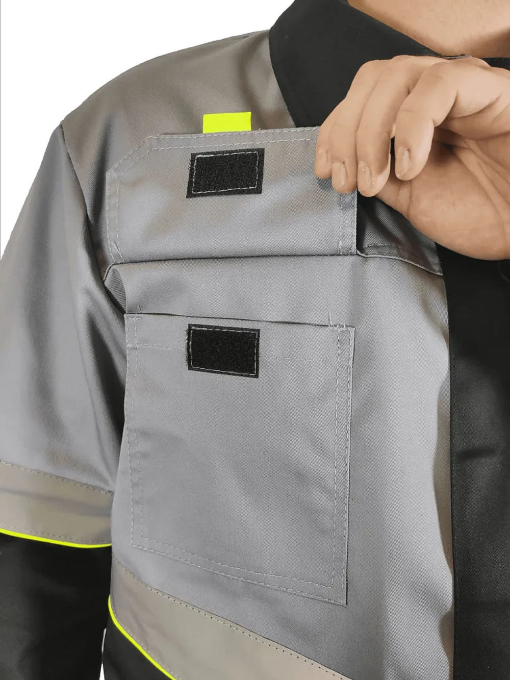 Костюм мужской летний «ЮЖНАЯ ШИРОТА» (куртка+брюки) цв.черный/серый