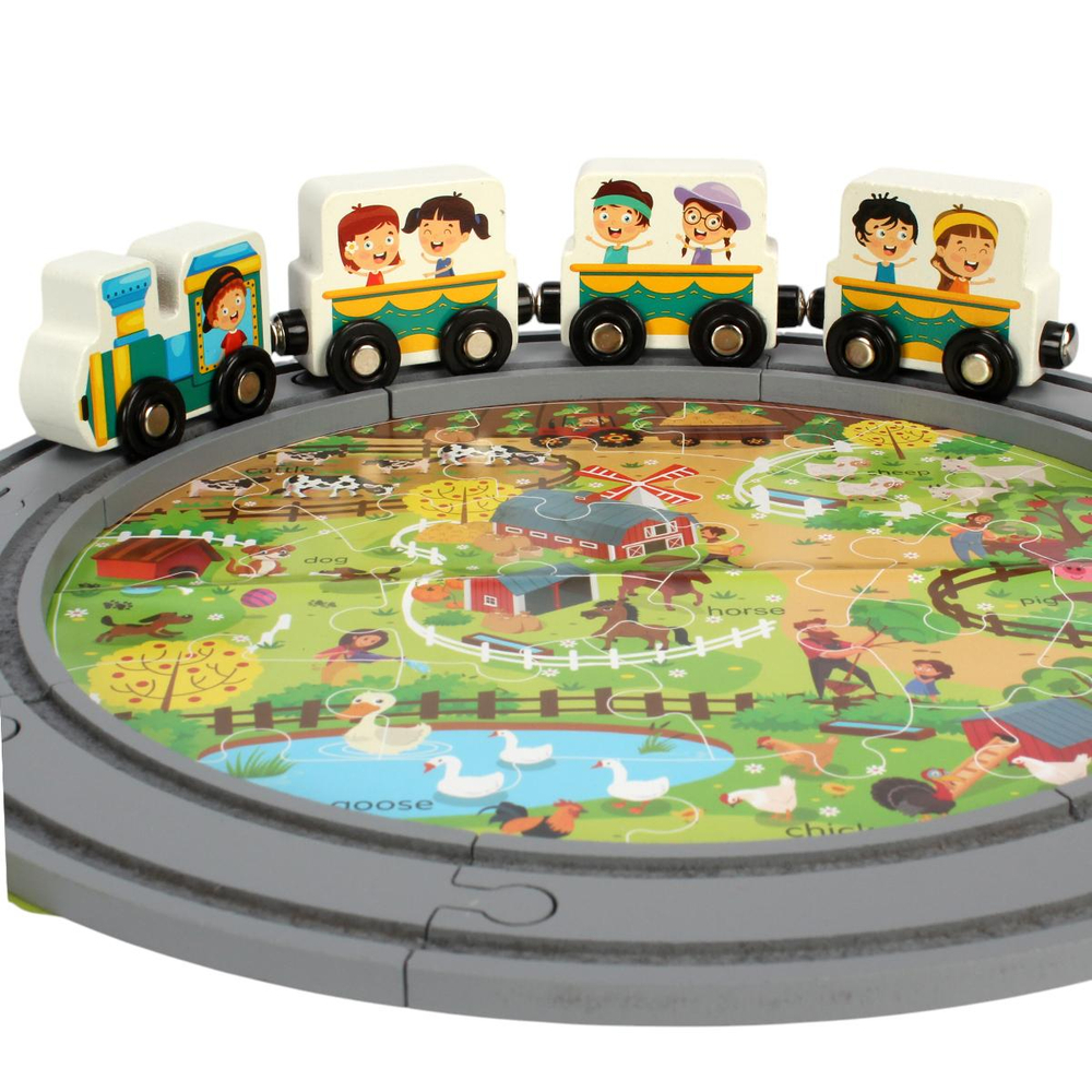 Развивающая игрушка Деревянная дорога 45 элементов, коробка C-41880