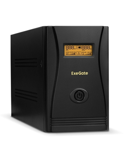 Exegate EX292632RUS ИБП ExeGate SpecialPro Smart LLB-2000.LCD.AVR.2SH.RJ.USB &lt;2000VA/1200W, LCD, AVR,2*Schuko,RJ45/11,USB, металлический корпус, Black&gt;