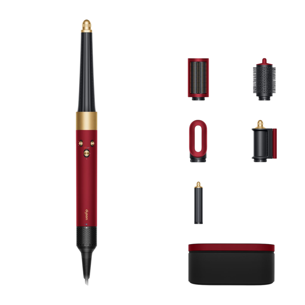 Стайлер Dyson HS08 Hairstyler Airwrap i.d. Straight+Wavy (Red Velvet/Gold) (2024) Мультистайлер цвета «красный бархат/золотой». Подходит для прямых и волнистых волос любой длины