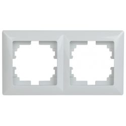 Рамка для розеток и выключателей Intro Solo 4-502-01 на 2 поста, СУ, белый