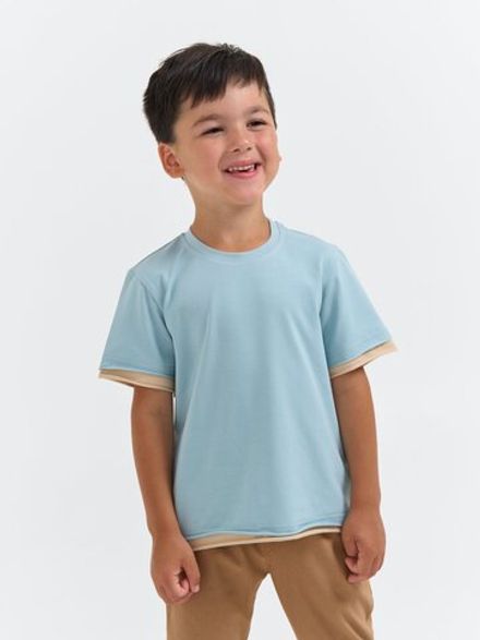 Футболка "Небесно-голубая" с контрастной отделкой