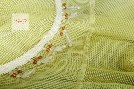 Короткий тюль-арка со стеклярусами. Клайм (лайм)