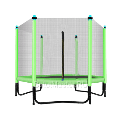 Батут для дачи с сеткой KB-15493, диаметр 5 фт, зеленый B-15721