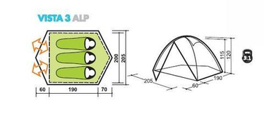Палатка VISTA 3 AL (цвет forest)