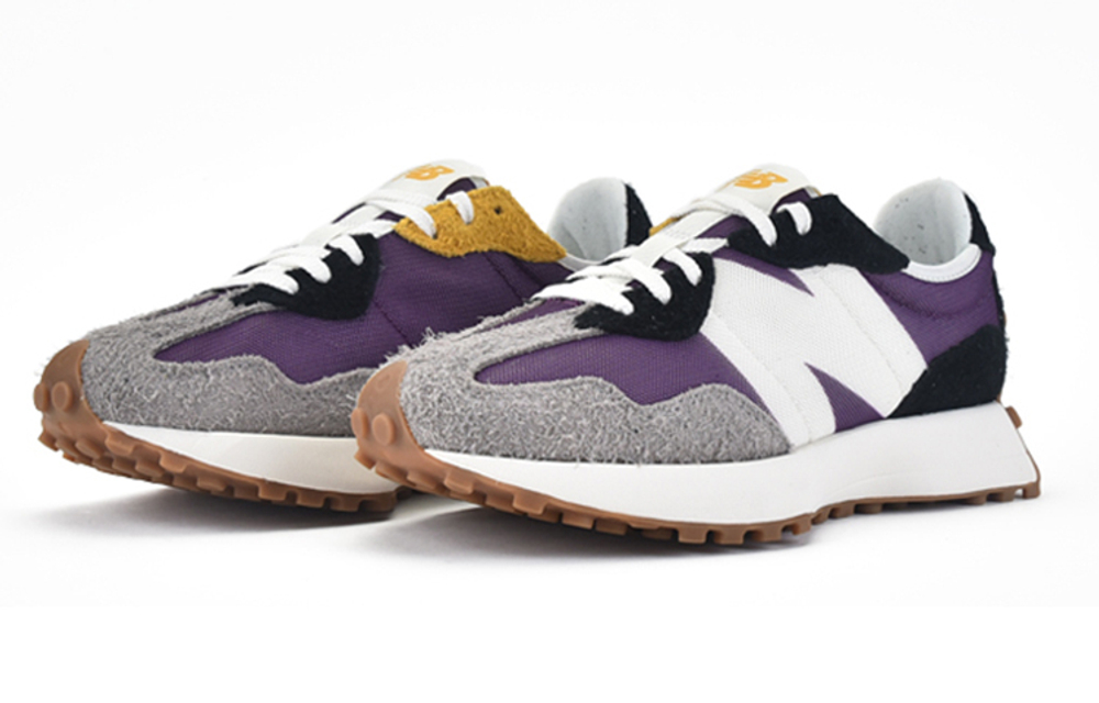 New Balance NB 327 comfortable retro nylon leather wear-resistant low-cut casual running shoes women's purple