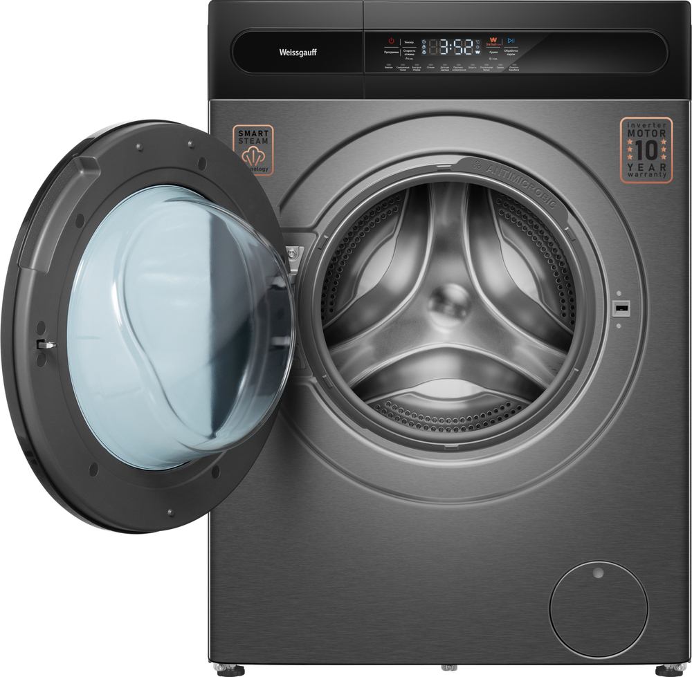 Стиральная машина Weissgauff WMD 49411 DC Inverter Steam Grey (q)