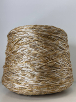 529/T - AVIA S.p.A.; вискоза, люрекс, п/а; 600м/100гр; col. 700, цвет: бежевый шнурок с золотым люрексом; S702; МР