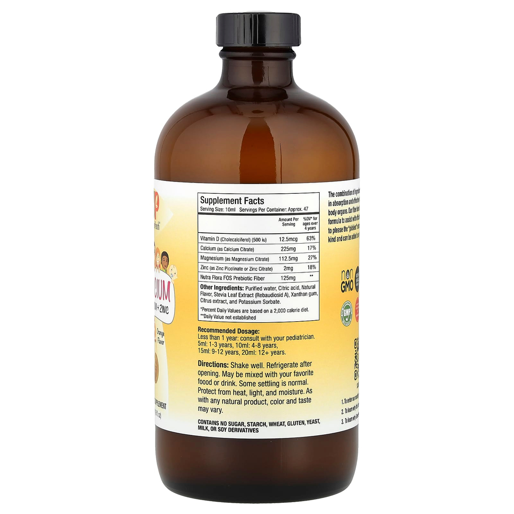 GreenPeach, Кальций, магний и цинк, апельсин, 473 мл (16 жидк. Унций)