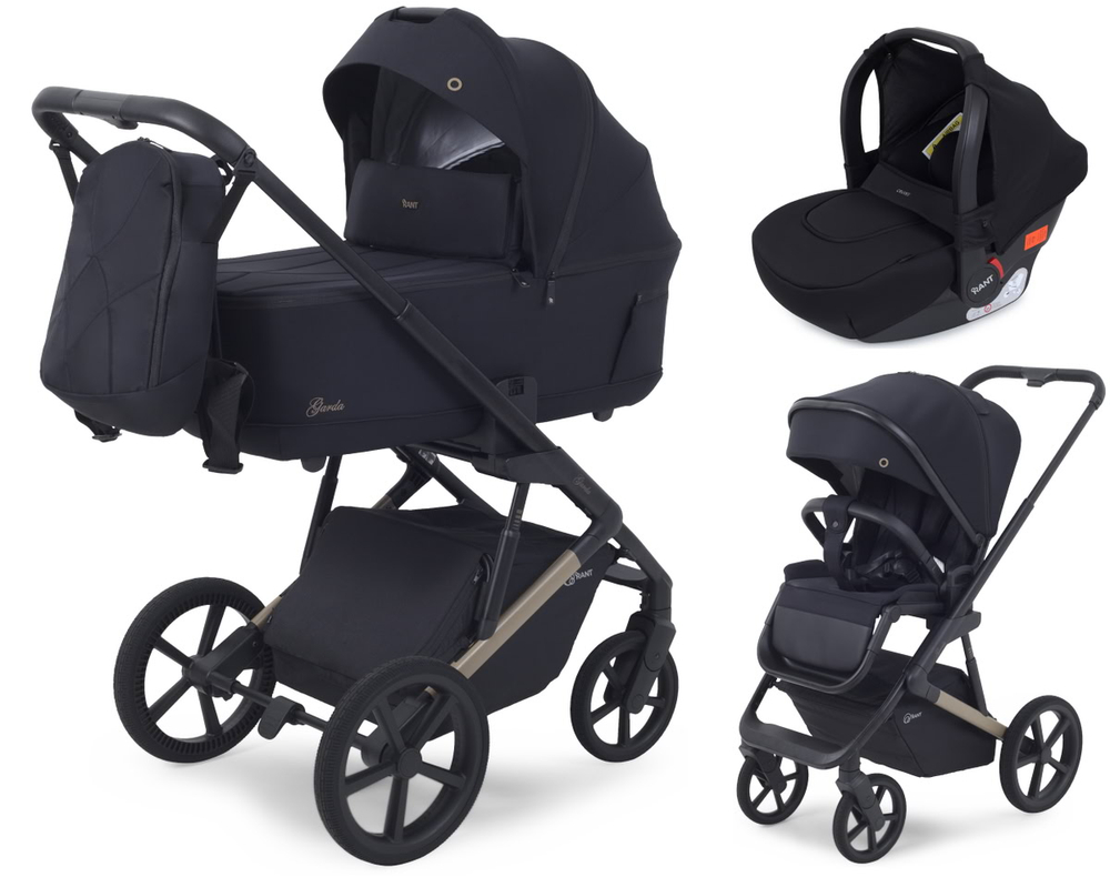 Детская коляска Rant Garda 3 в 1 с автокреслом Cruise Black Black