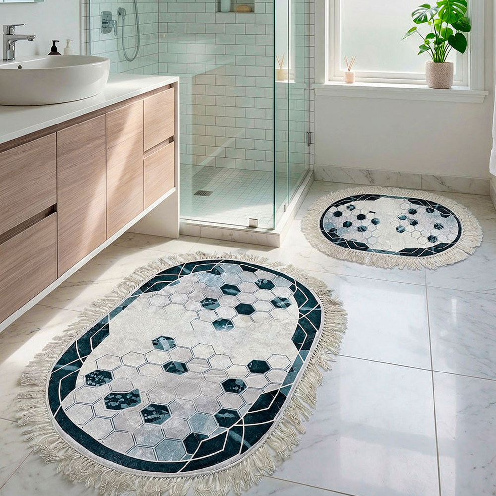 Коврик для ванной овальный 2шт 60*100см Oval-A146