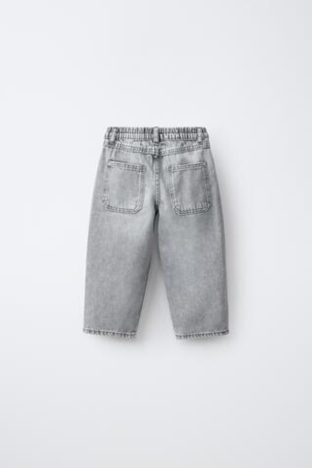 ZARA ДЖИНСЫ BAGGY, СЕРЫЙ