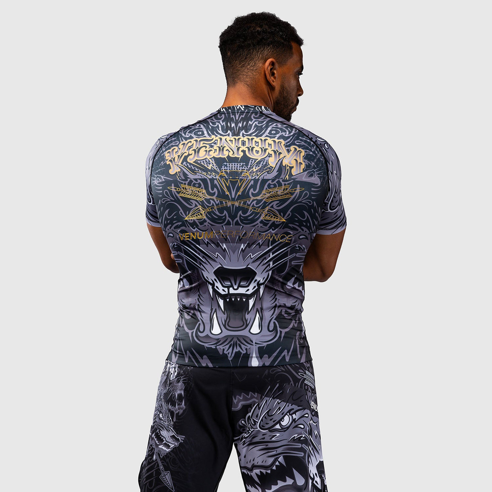 Рашгард Venum Wolf Atak Black/Grey S/S