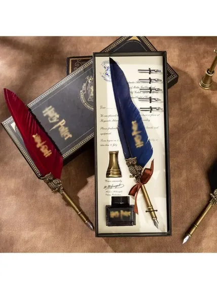 Harry Potter Magic Feather Pen set blue